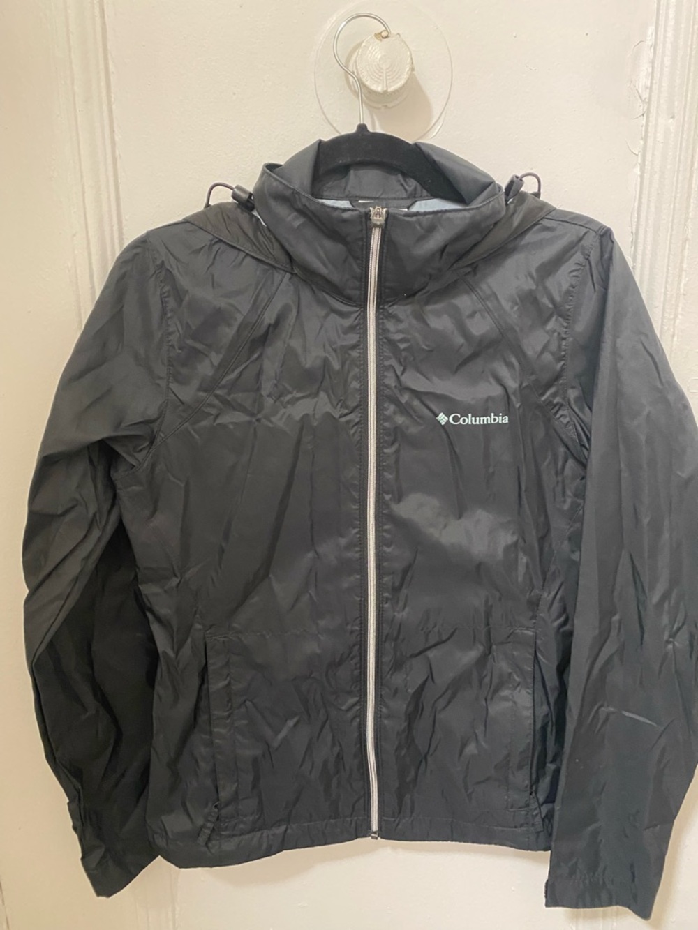 Columbia Black  rain/windbreaker Packable Jacket